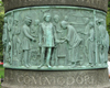 Newport, Rhode Island, USA: Commodore Perry opens Japan to the World - detail of monument - photo by G.Frysinger